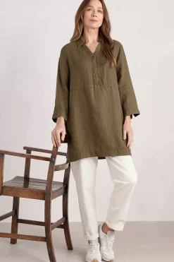 Seasalt Cornwall Tunics<Early Sun Linen Tunic Laurel