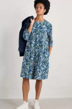 Seasalt Cornwall Dresses<Ebb Flow Jersey Dress Painterly Leaves Copse