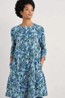 Seasalt Cornwall Dresses<Ebb Flow Jersey Dress Painterly Leaves Copse