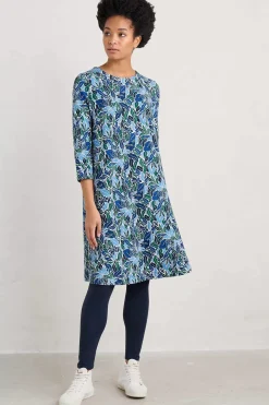 Seasalt Cornwall Dresses<Ebb Flow Jersey Dress Painterly Leaves Copse