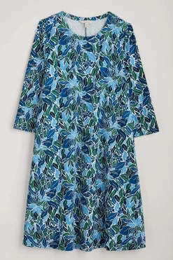 Seasalt Cornwall Dresses<Ebb Flow Jersey Dress Painterly Leaves Copse