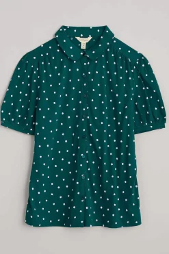 Seasalt Cornwall Tops<Embrace Short Sleeve Shirt Little Sponge Spot Dk Wreckage
