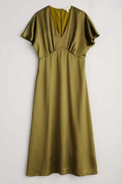 Seasalt Cornwall Dresses<Evenglow Satin Dress Fern Moss