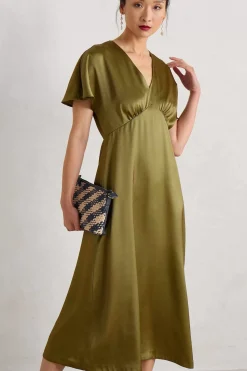 Seasalt Cornwall Dresses<Evenglow Satin Dress Fern Moss