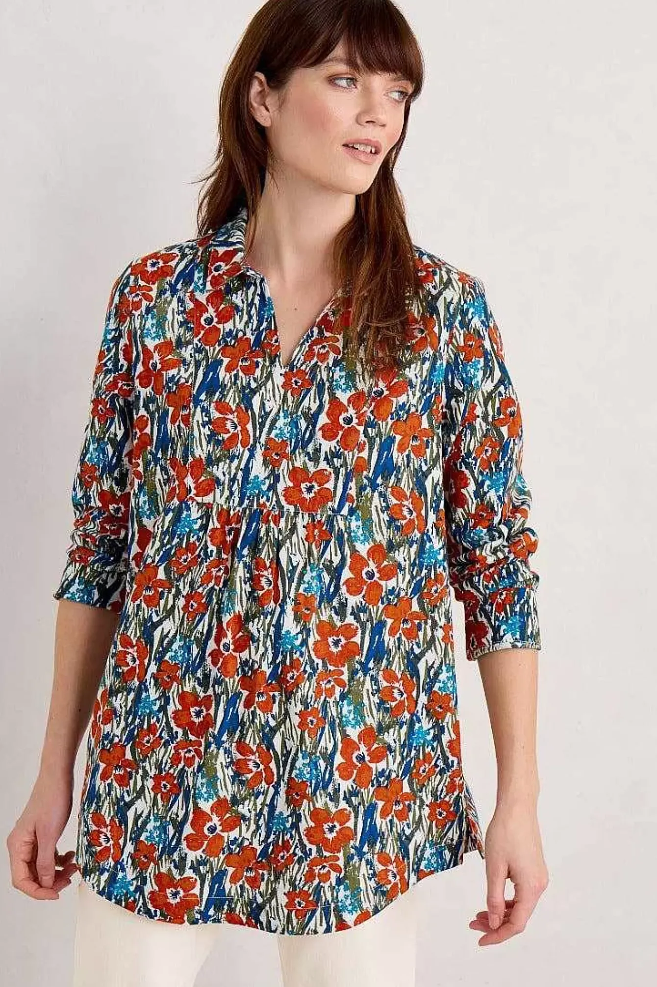 Seasalt Cornwall Tunics<Fal Water Printed Tunic Marsh Marigold Chalk