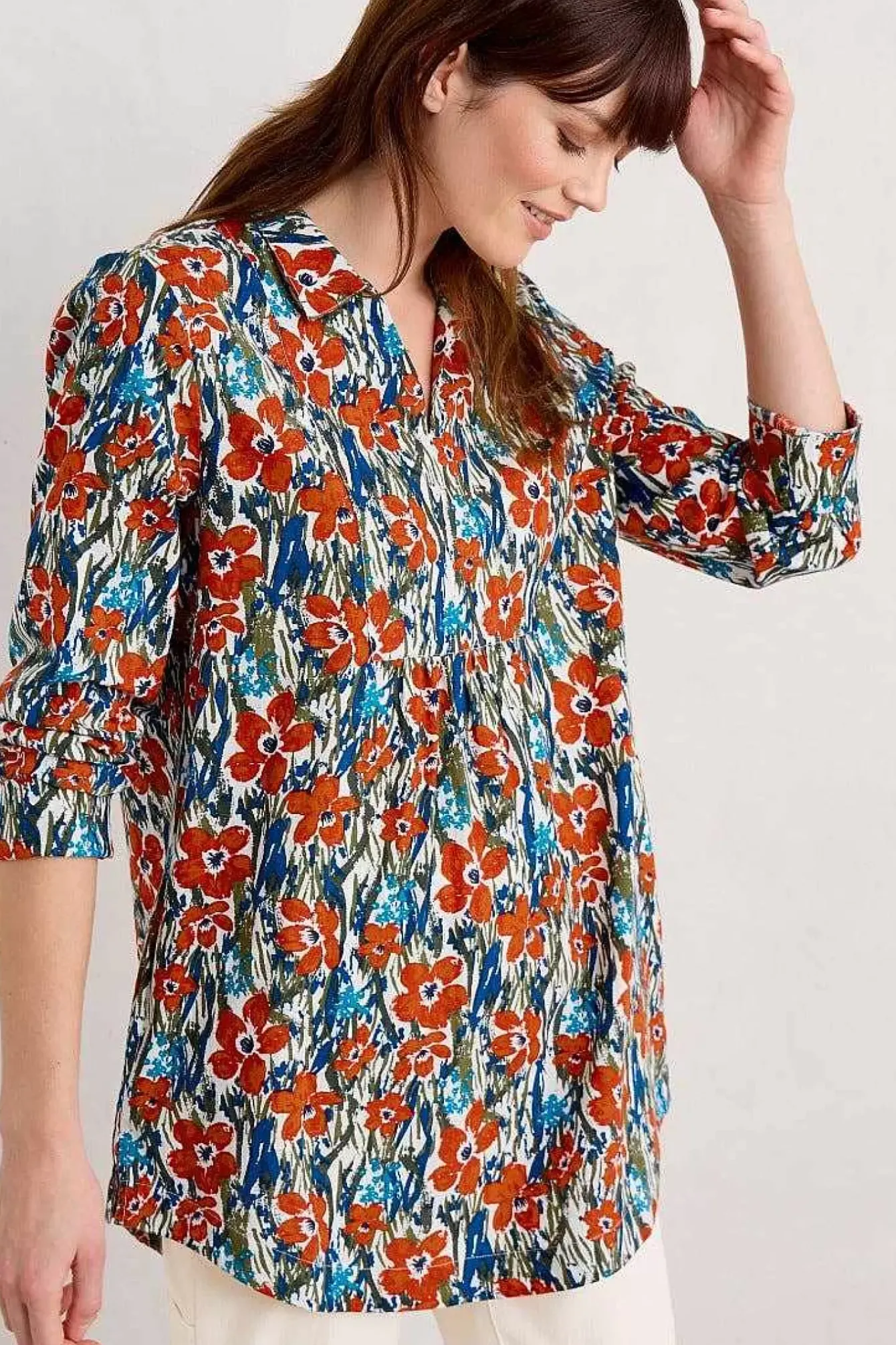 Seasalt Cornwall Tunics<Fal Water Printed Tunic Marsh Marigold Chalk