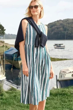 Seasalt Cornwall Dresses<Farley's Midi Dress River Stripe Chalk