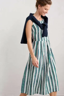 Seasalt Cornwall Dresses<Farley's Midi Dress River Stripe Chalk