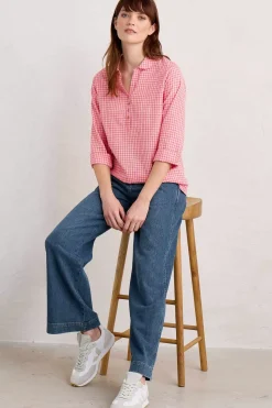 Seasalt Cornwall Tops<Farsight Cotton Shirt Forrabury Stitches Tomato