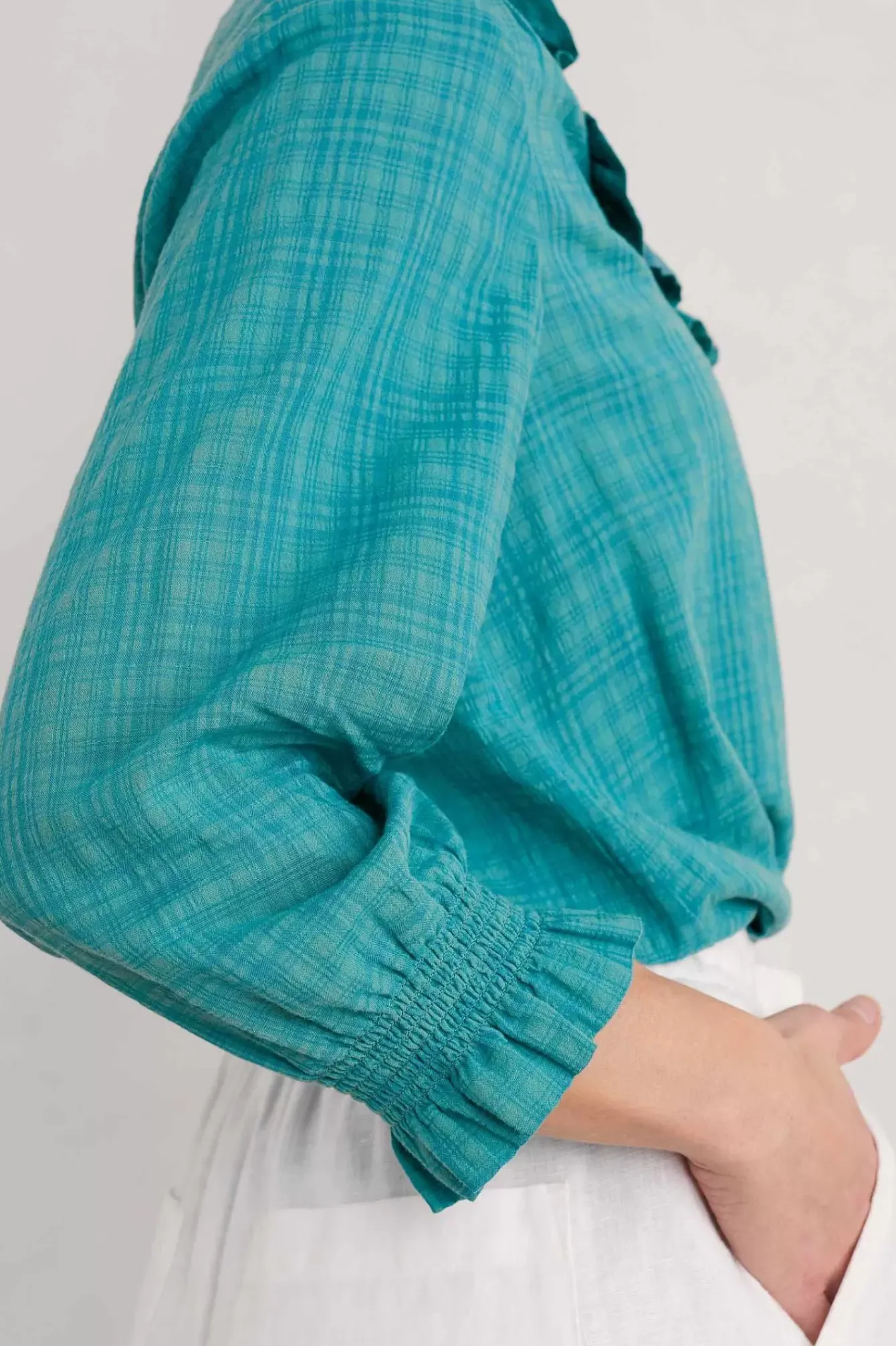 Seasalt Cornwall Tops<Feather Star Checked Top Tidepool
