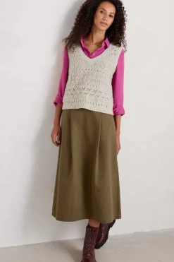 Seasalt Cornwall Knitwear<Feock Merino Blend V-Neck Knitted Vest Aran