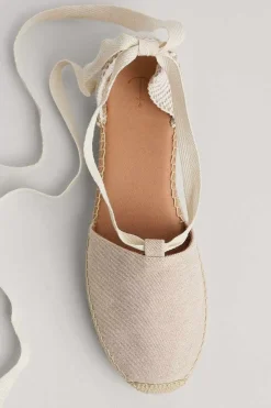 Seasalt Cornwall Shoes<Fern Path Ankle Tie Cotton Espadrilles Natural