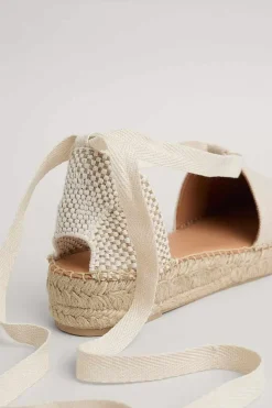 Seasalt Cornwall Shoes<Fern Path Ankle Tie Cotton Espadrilles Natural