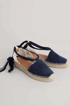 Seasalt Cornwall Shoes<Fern Path Suede Wedge Espadrilles Dark Night