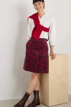 Seasalt Cornwall Skirts<Ferry Crossing Needlecord Skirt Collaged Rose Maritime Jam