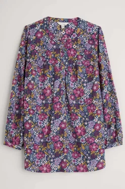 Seasalt Cornwall Tops<Fieldfare Top Dense Floral Squall
