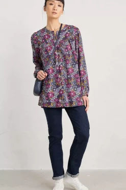 Seasalt Cornwall Tops<Fieldfare Top Dense Floral Squall