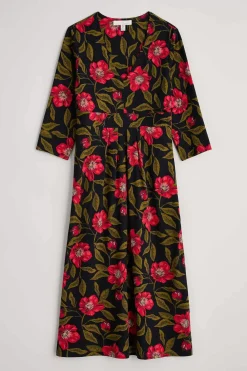 Seasalt Cornwall Dresses<Flower Bud Jersey V- Neck Midi Dress Mary Rose Floral Onyx
