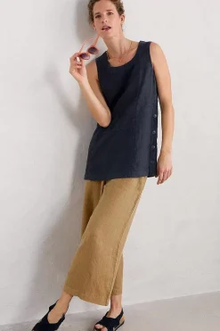 Seasalt Cornwall Tops<Foredune Linen Vest Maritime