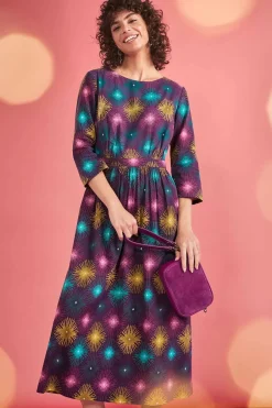 Seasalt Cornwall Dresses<Forestry Midi Dress Sparkler Geo Grape