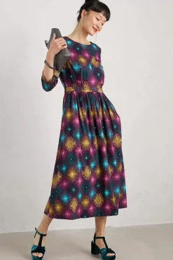 Seasalt Cornwall Dresses<Forestry Midi Dress Sparkler Geo Grape