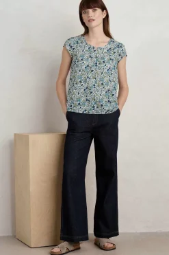 Seasalt Cornwall Tops<Garden Gate Cotton Top Anemone Vintage Reflection