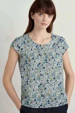 Seasalt Cornwall Tops<Garden Gate Cotton Top Anemone Vintage Reflection