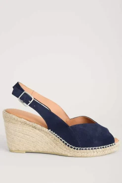 Seasalt Cornwall Shoes<Garden Path Mid Height Wedge Espadrilles Dark Night