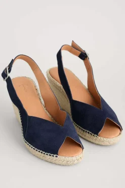 Seasalt Cornwall Shoes<Garden Path Mid Height Wedge Espadrilles Dark Night
