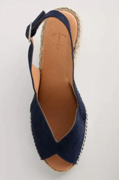 Seasalt Cornwall Shoes<Garden Path Mid Height Wedge Espadrilles Dark Night