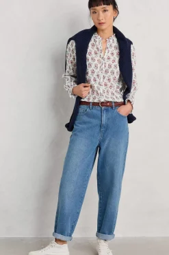 Seasalt Cornwall Tops<Garden Plot Shirt Ink Stamp Floral Chalk