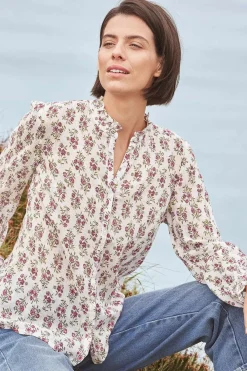 Seasalt Cornwall Tops<Garden Plot Shirt Ink Stamp Floral Chalk