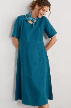 Seasalt Cornwall Dresses<Grass Wave Linen Midi Dress Mast