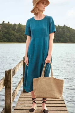 Seasalt Cornwall Dresses<Grass Wave Linen Midi Dress Mast