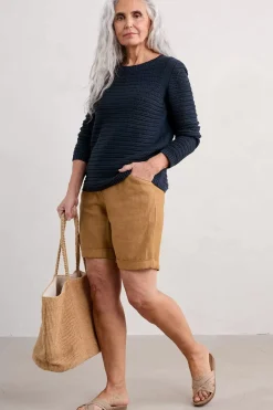 Seasalt Cornwall Knitwear<Gull Rock Pointelle Knit Jumper (Gots) Maritime