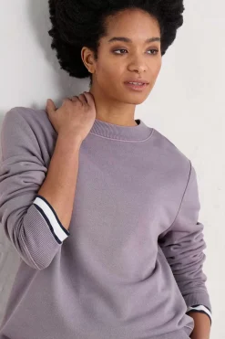 Seasalt Cornwall Tops<Hawkmoth Organic Cotton Sweatshirt Grape Thistle