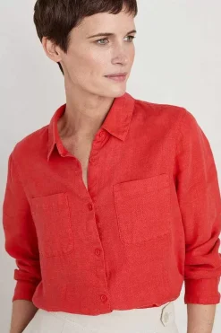 Seasalt Cornwall Tops<Hazel Branch Linen Shirt Tomato