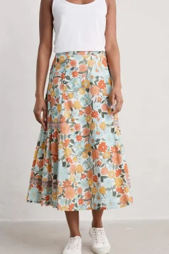 Seasalt Cornwall Skirts<Heather Drifts Midi Skirt Flowering Blooms Chalk