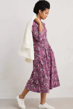 Seasalt Cornwall Dresses<Helena V-Neck Jersey Midi Dress (Gots) Heather Sketch Buddleia