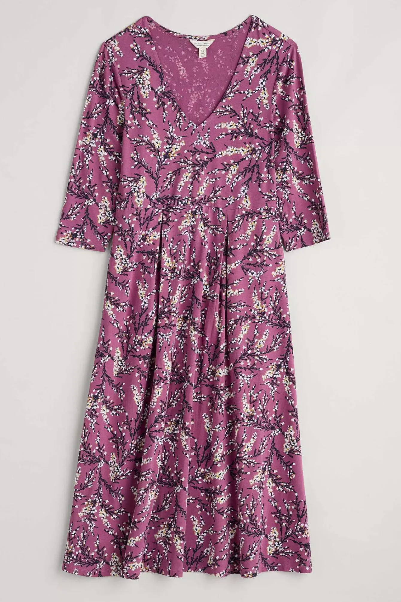 Seasalt Cornwall Dresses<Helena V-Neck Jersey Midi Dress (Gots) Heather Sketch Buddleia