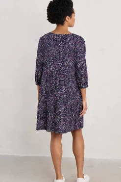 Seasalt Cornwall Dresses<Heron Dip Tiered Jersey Dress Dotted Paint Crocus