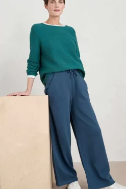 Seasalt Cornwall Trousers & Shorts<Ivy Barn Wide Leg Jersey Trousers Squall