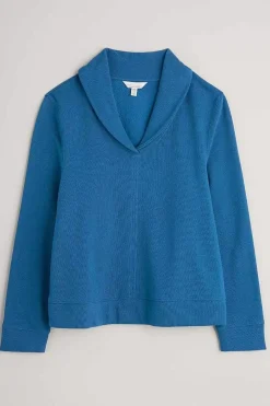 Seasalt Cornwall Tops<Knot Berry Shawl Neck Sweatshirt Blue Jay
