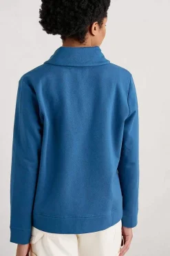 Seasalt Cornwall Tops<Knot Berry Shawl Neck Sweatshirt Blue Jay