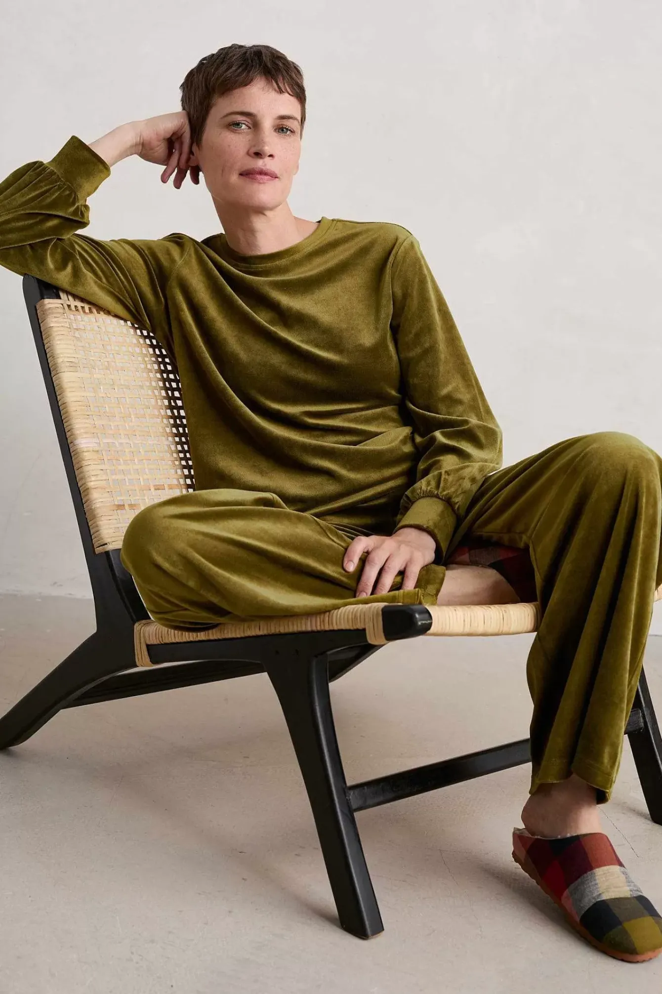 Seasalt Cornwall Tops<Kowan Velour Sweatshirt Bright Olive