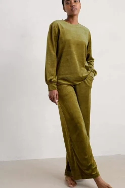 Seasalt Cornwall Tops<Kowan Velour Sweatshirt Bright Olive