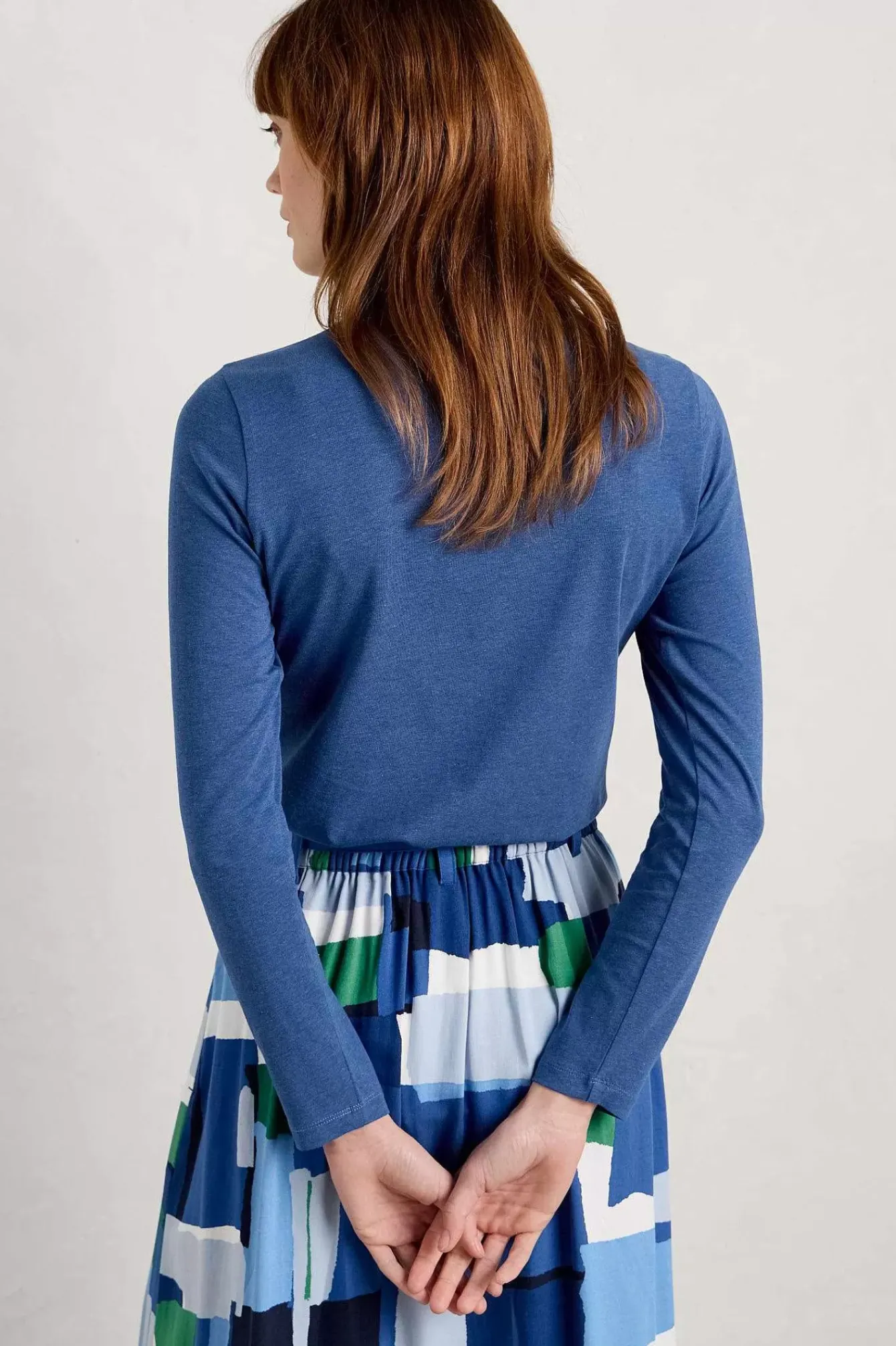 Seasalt Cornwall Tops<Landing Roll Neck Top (Gots) Blue Jay