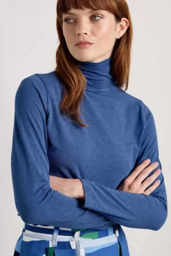 Seasalt Cornwall Tops<Landing Roll Neck Top (Gots) Blue Jay