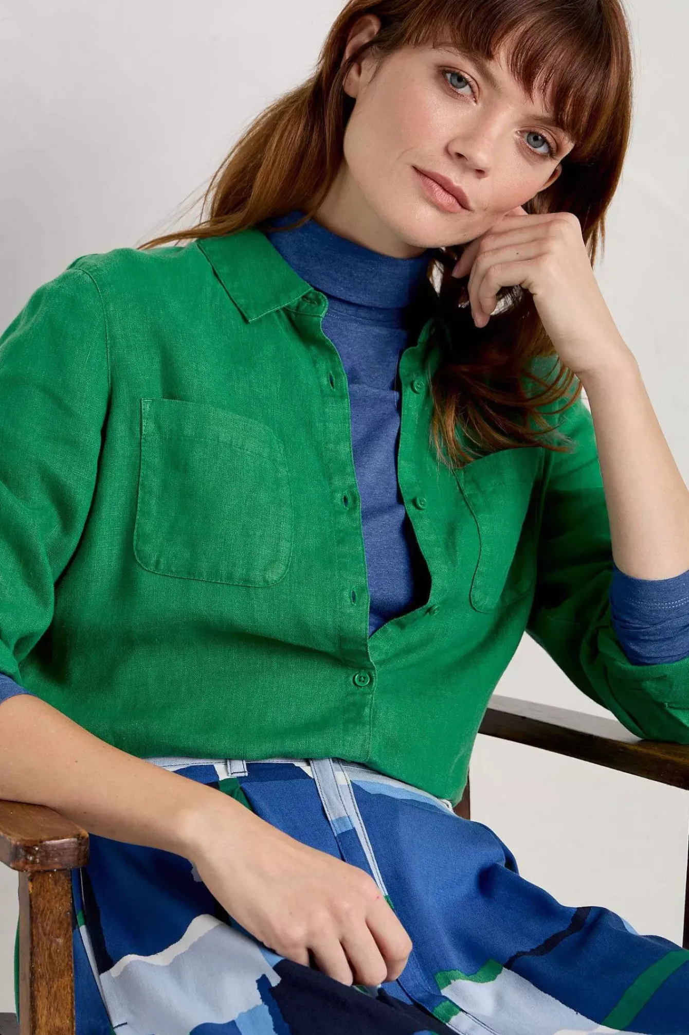 Seasalt Cornwall Tops<Landing Roll Neck Top (Gots) Blue Jay