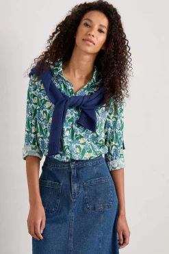 Seasalt Cornwall Tops<Larissa Organic Cotton Shirt Woodland Garlic Chalk